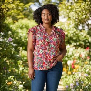 Chenault Multicolor Paisley Top